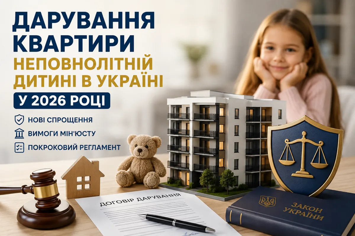обкладинка статті: Дарування квартири неповнолітній дитині в Україні 2026: нові правила