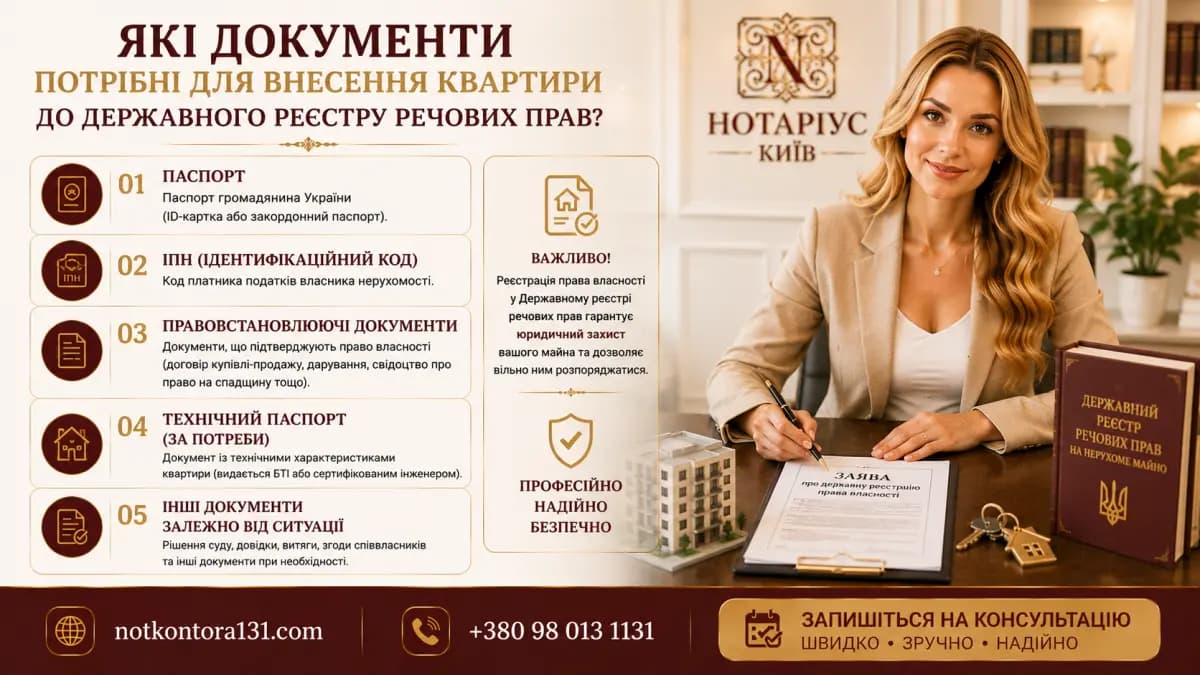 Signing a deed of gift at a notary in Kyiv