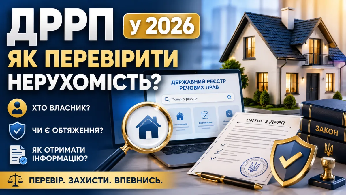 Відомості з Державного реєстру речових прав (ДРРП) у 2026 році — перевірка нерухомості онлайн