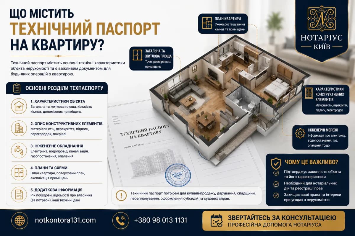 Will for an apartment at a notary in Kyiv
