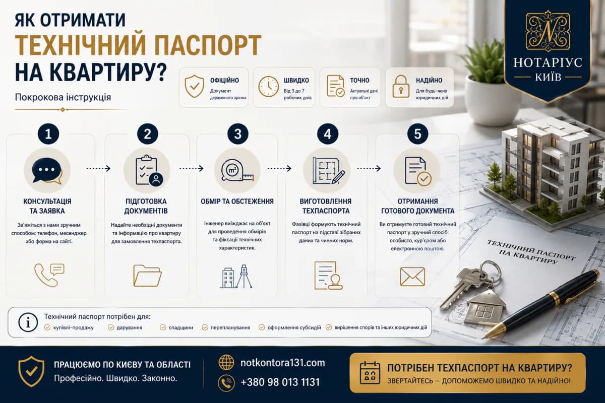Documents for a will at a notary in Kyiv