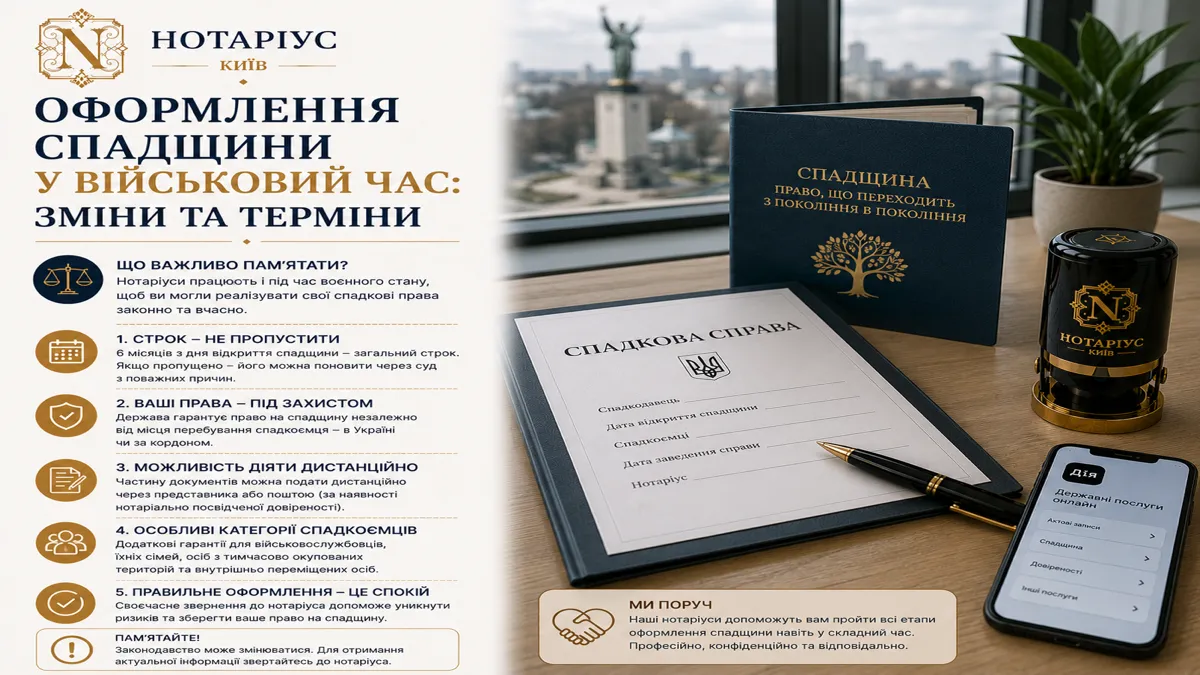 Оформление наследства у нотариуса в Киеве