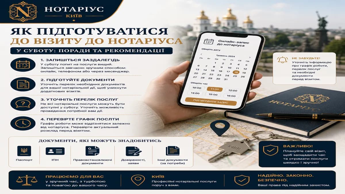 Запись к нотариусу на субботу в Киеве — звоните заранее