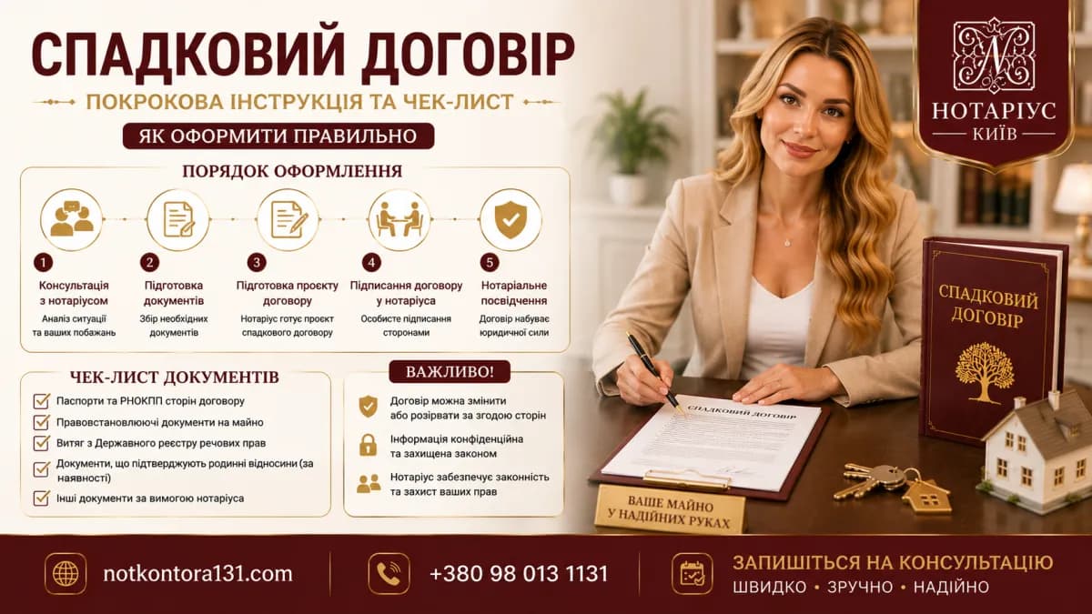 Signing documents under a power of attorney at a notary in Kyiv