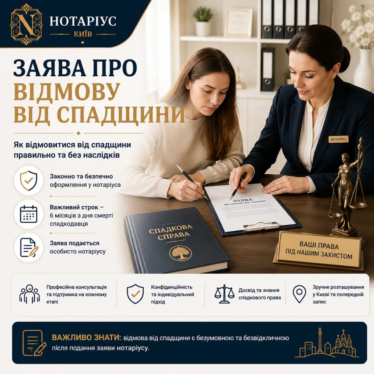 Отказ от наследства в Украине — превью статьи на сайте нотариуса в Киеве