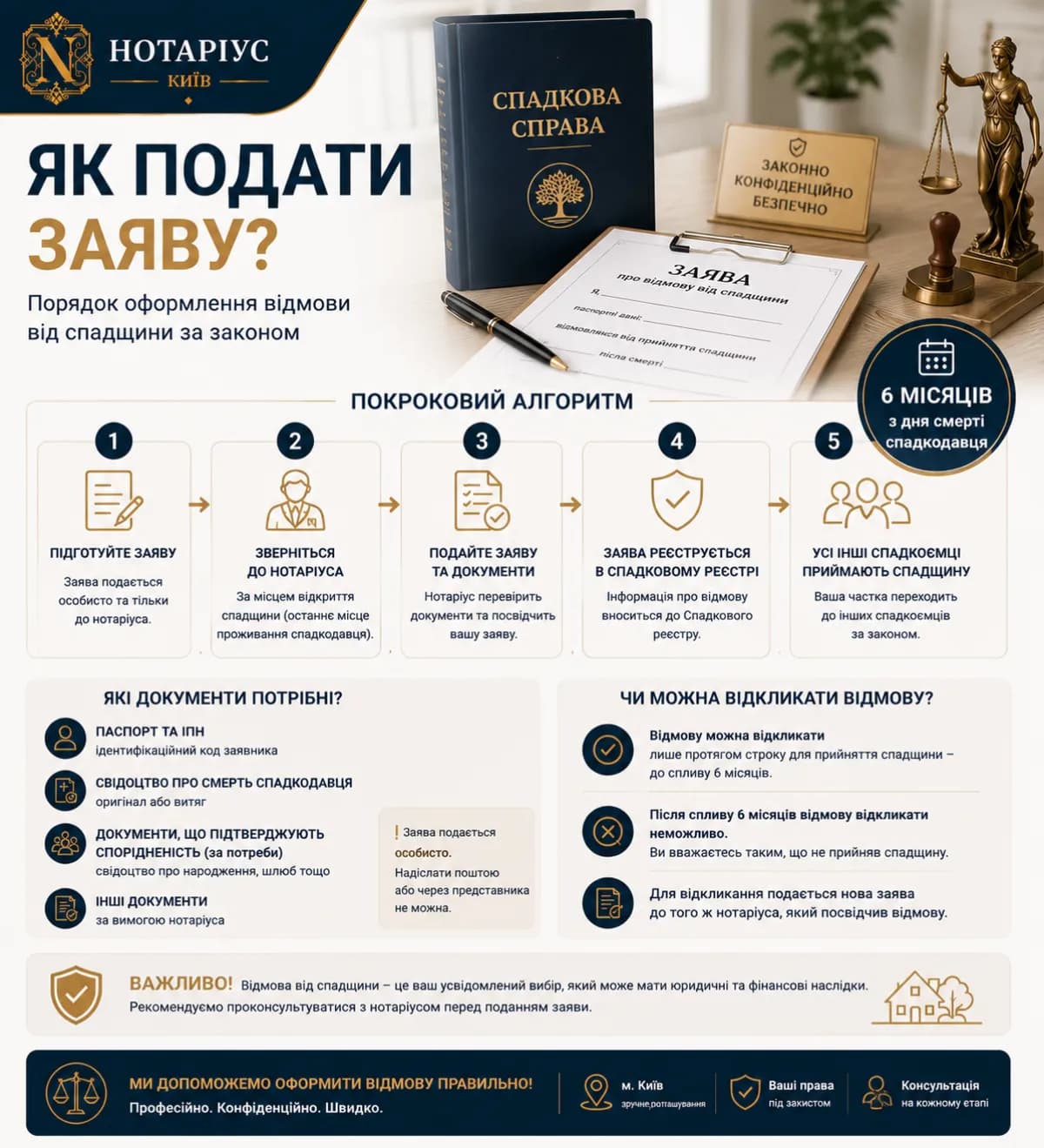 Варианты отказа от наследства у нотариуса в Киеве