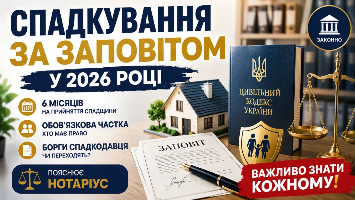 обкладинка статті: Спадкування за заповітом в Україні у 2026 році: як скласти заповіт, прийняти спадщину та не пропустити строк