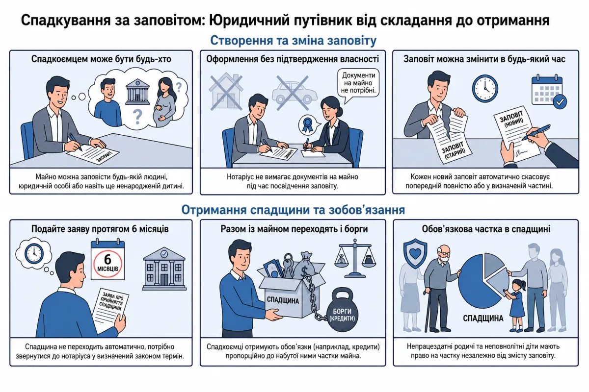 Оформлення спадщини за заповітом у нотаріуса в Україні
