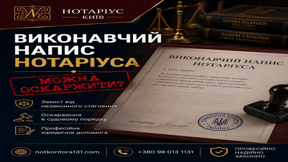 How to challenge a notary's executive inscription in Ukraine — article preview on notary website in Kyiv