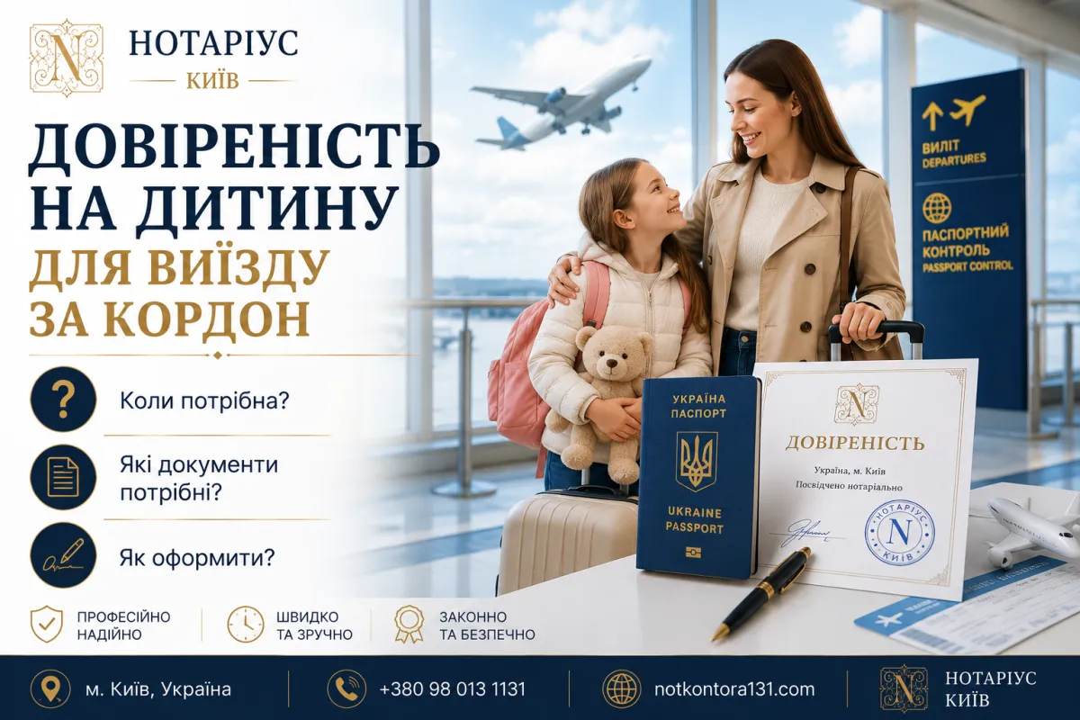 Notarized consent for a child to travel abroad — article preview