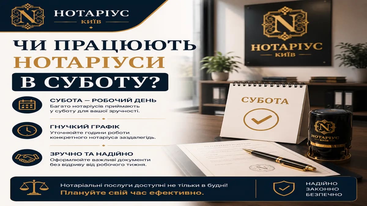 Работают ли нотариусы в субботу в Киеве — превью статьи на сайте нотариуса
