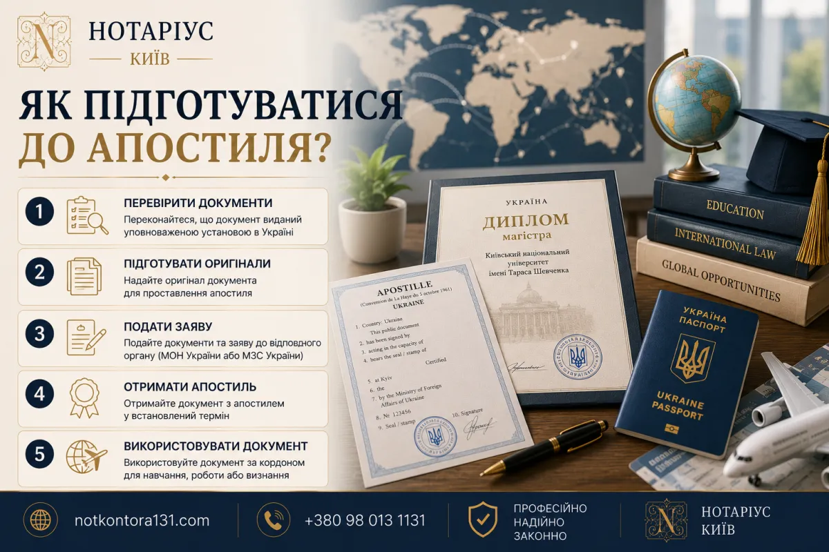 Апостиль в Україні 2026 — оформлення заяви для проставлення апостиля через нотаріуса