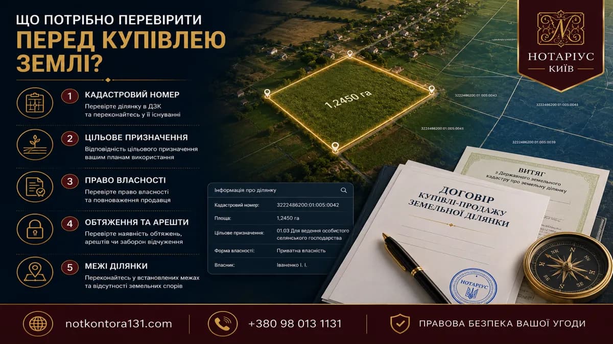 Перевірка кадастрового номера та реєстрів перед угодою із земельною ділянкою в Києві