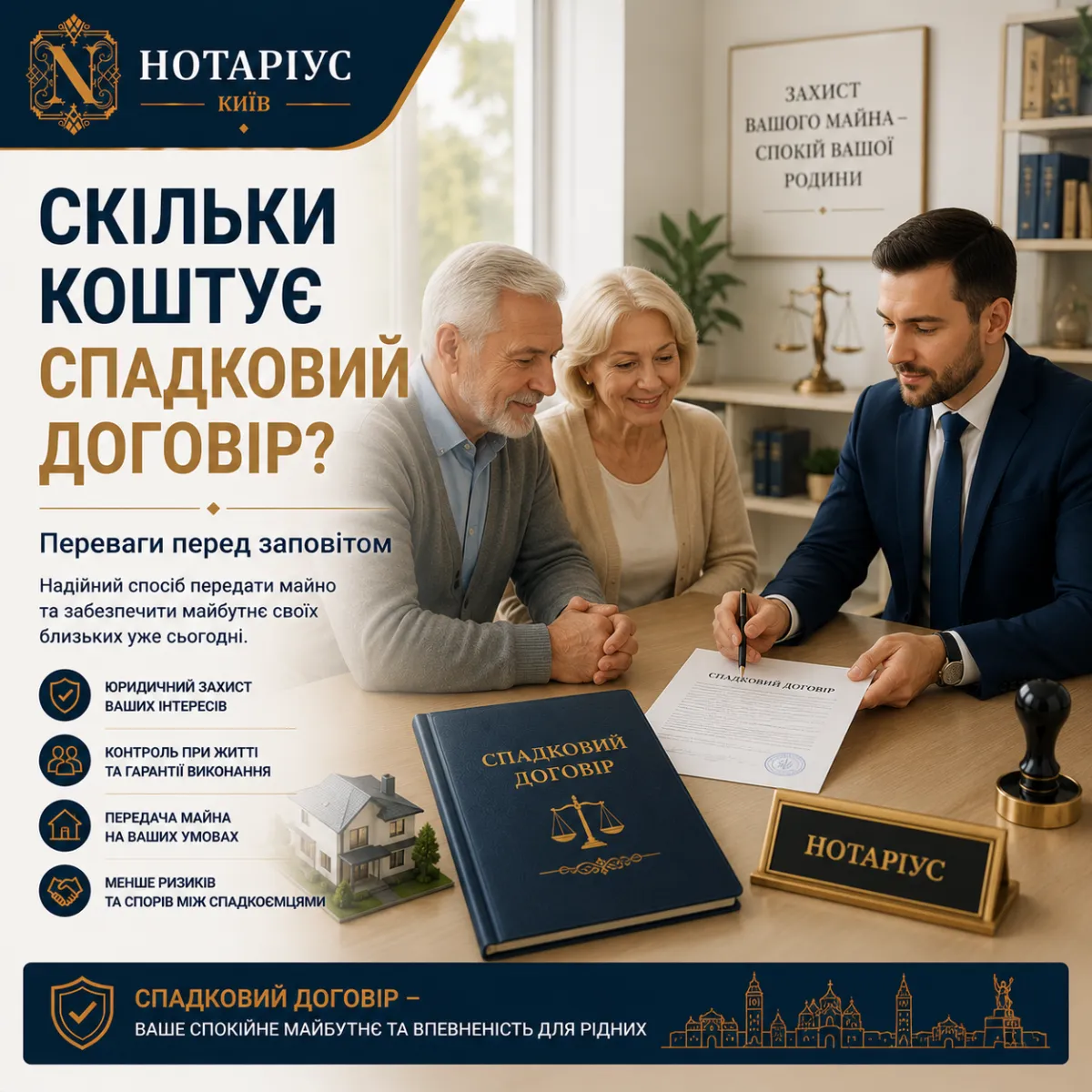 обкладинка статті: Договір довічного утримання у нотаріуса в Києві: ціна, гарантії та оформлення