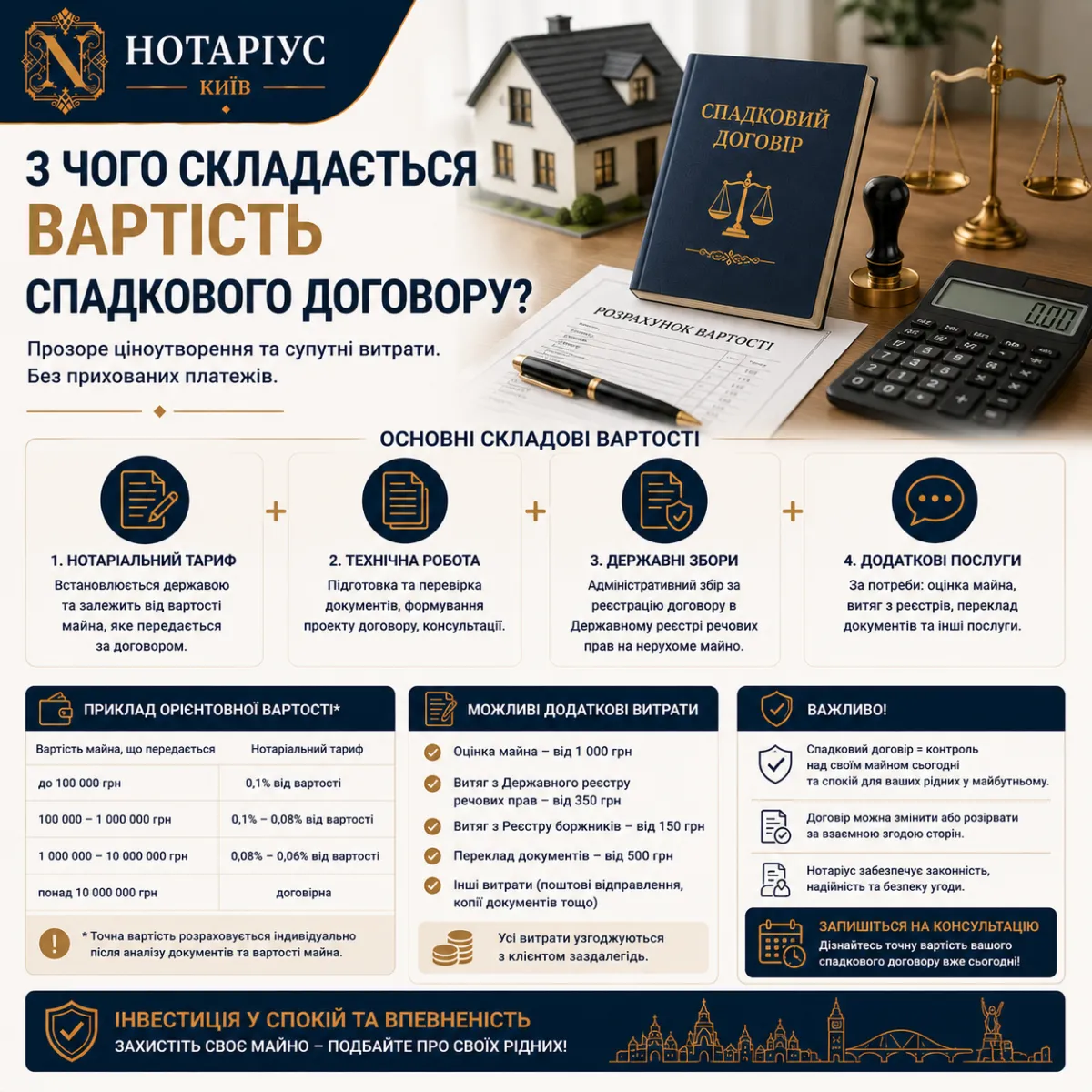 Signing a life maintenance contract at the notary