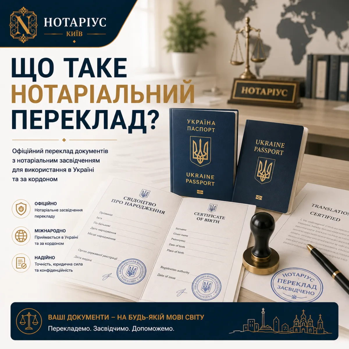 Нотариальный перевод документов в Киеве — превью статьи