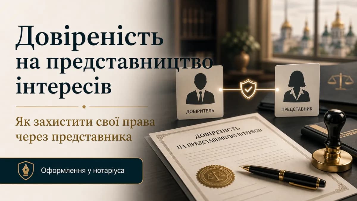 Power of attorney for representation of interests in Kyiv