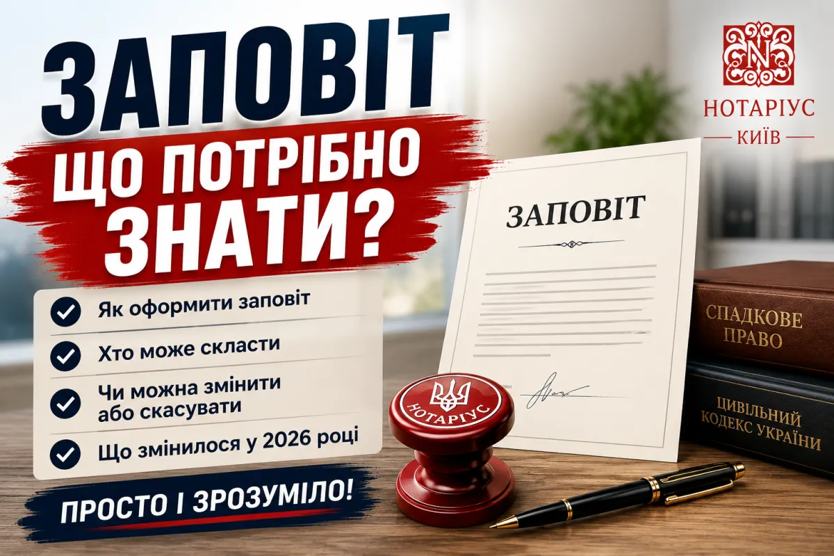 Завещание в Украине в 2026 году — превью статьи на сайте нотариуса
