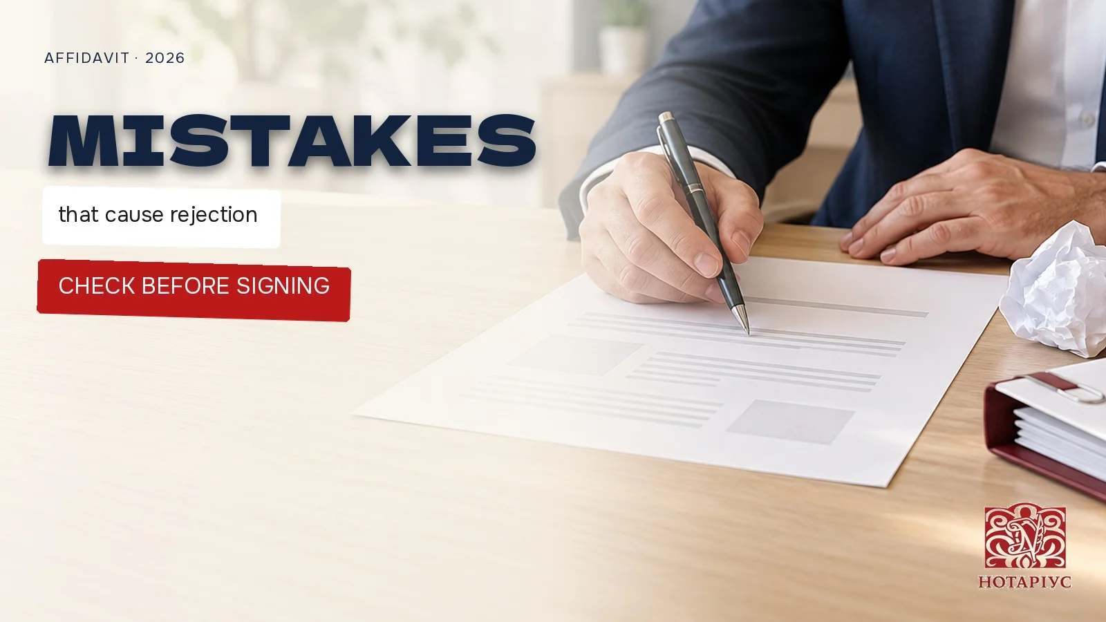 Mistakes that cause an affidavit to be rejected