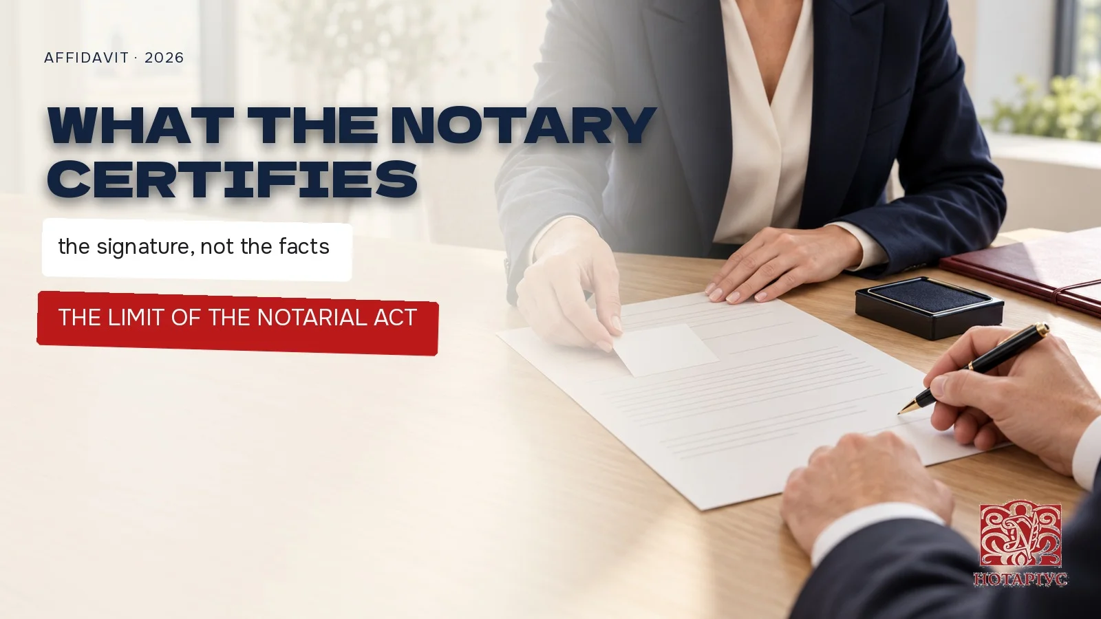What the notary certifies in an affidavit