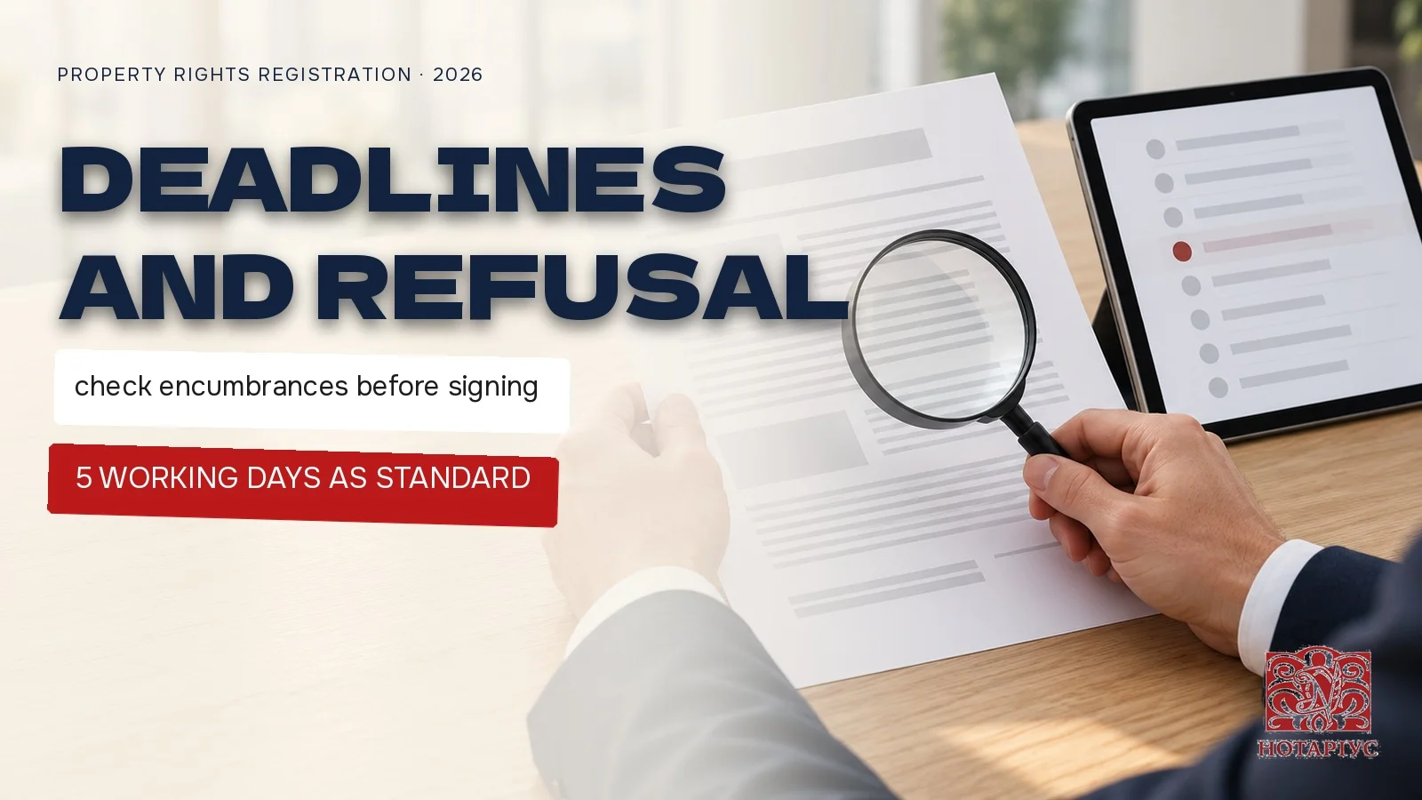 Registration deadlines and checking encumbrances before signing
