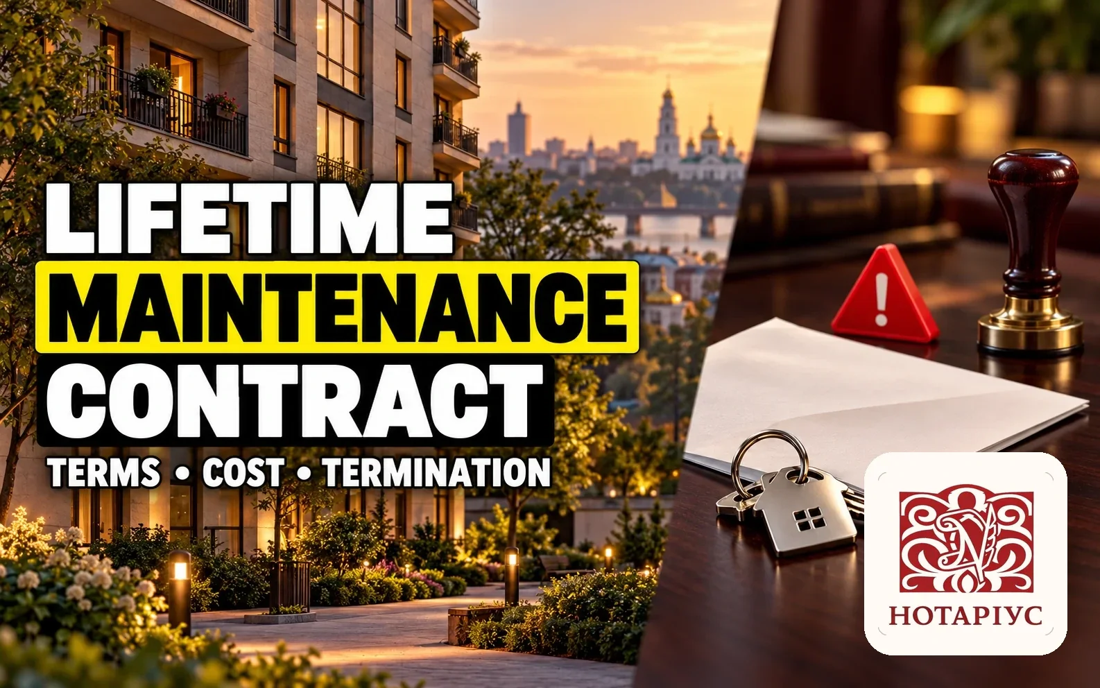 Lifetime maintenance contract: cover of the guide to terms, cost and termination