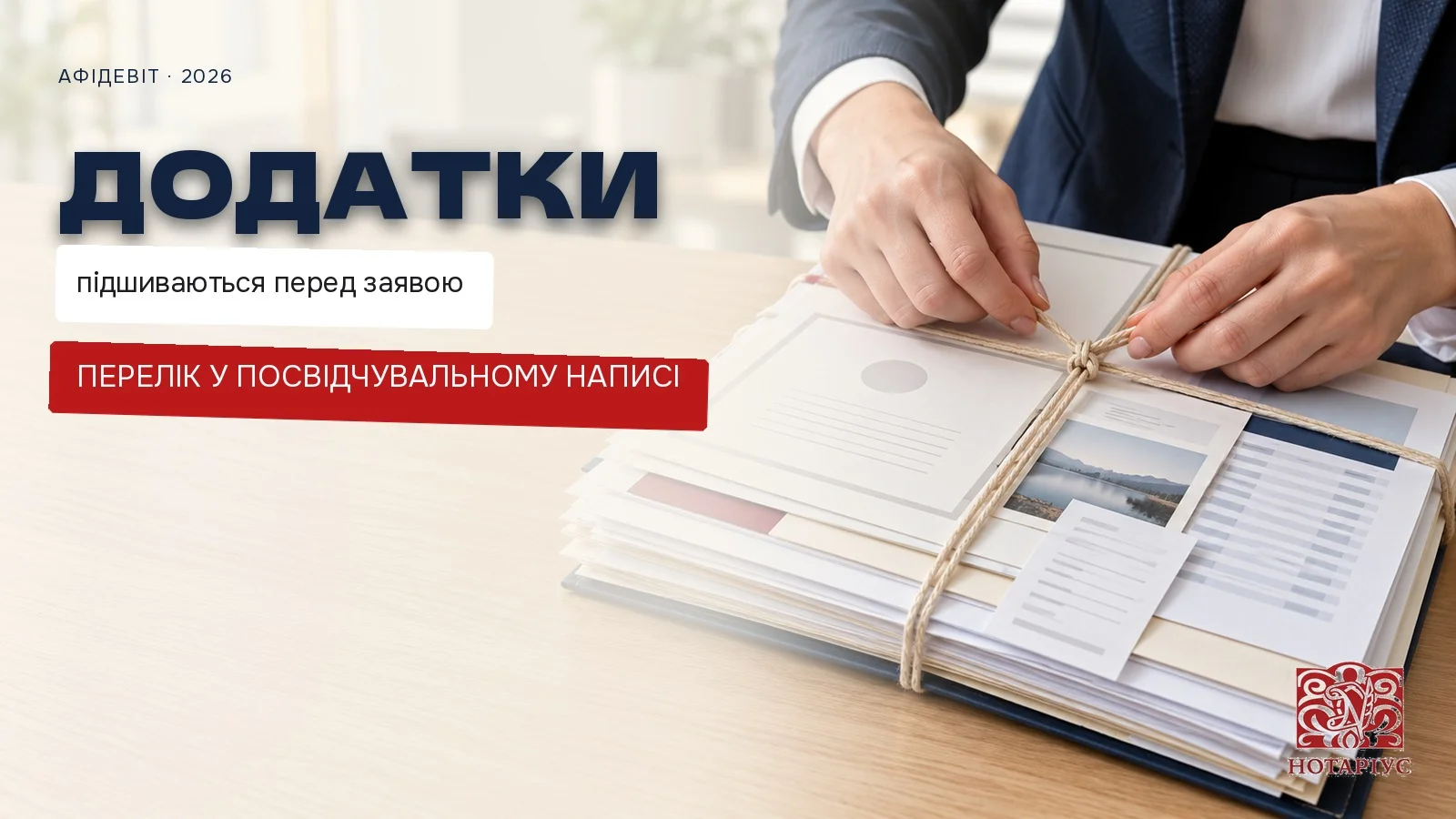 Додатки до афідевіту підшиваються перед заявою